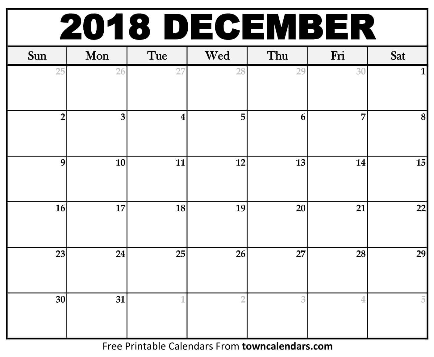 Printable December 2018 Calendar Printable Word Searches