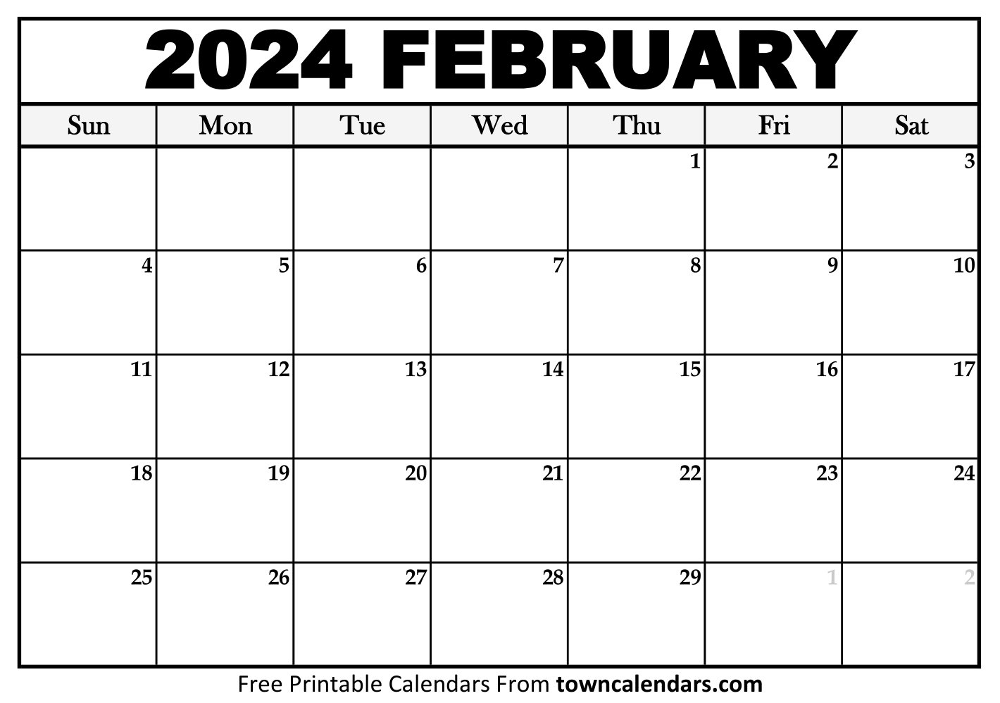 Printable February 2025 Calendar