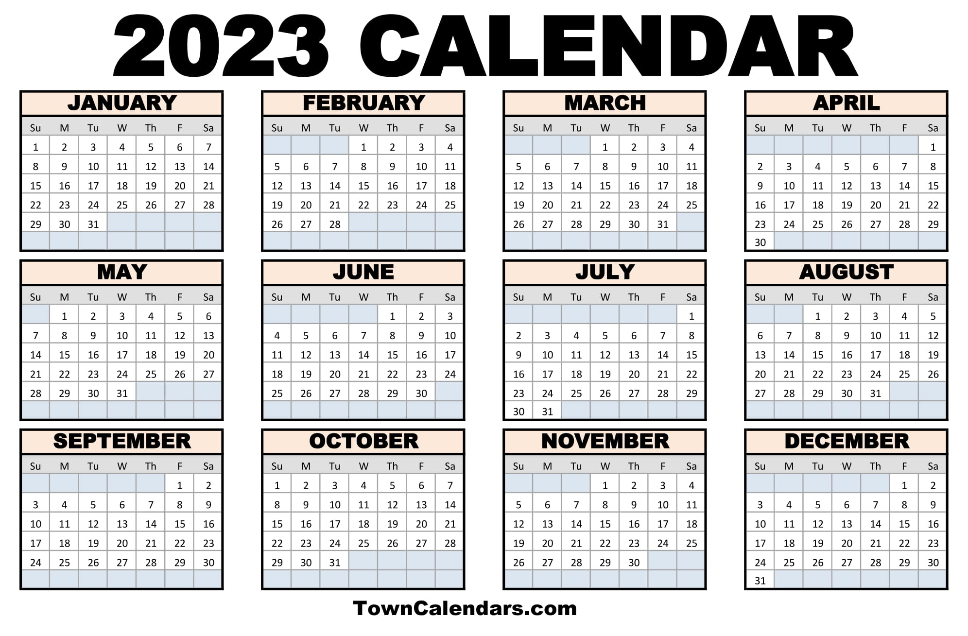 Printable Schedule - 2023